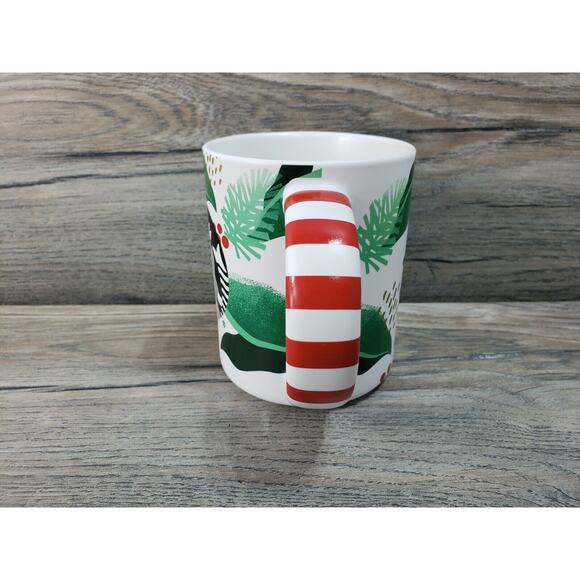 Starbucks 2009 Christmas Striped Candy Cane Handle Coffee Mug Cup - Picture 5 of 9